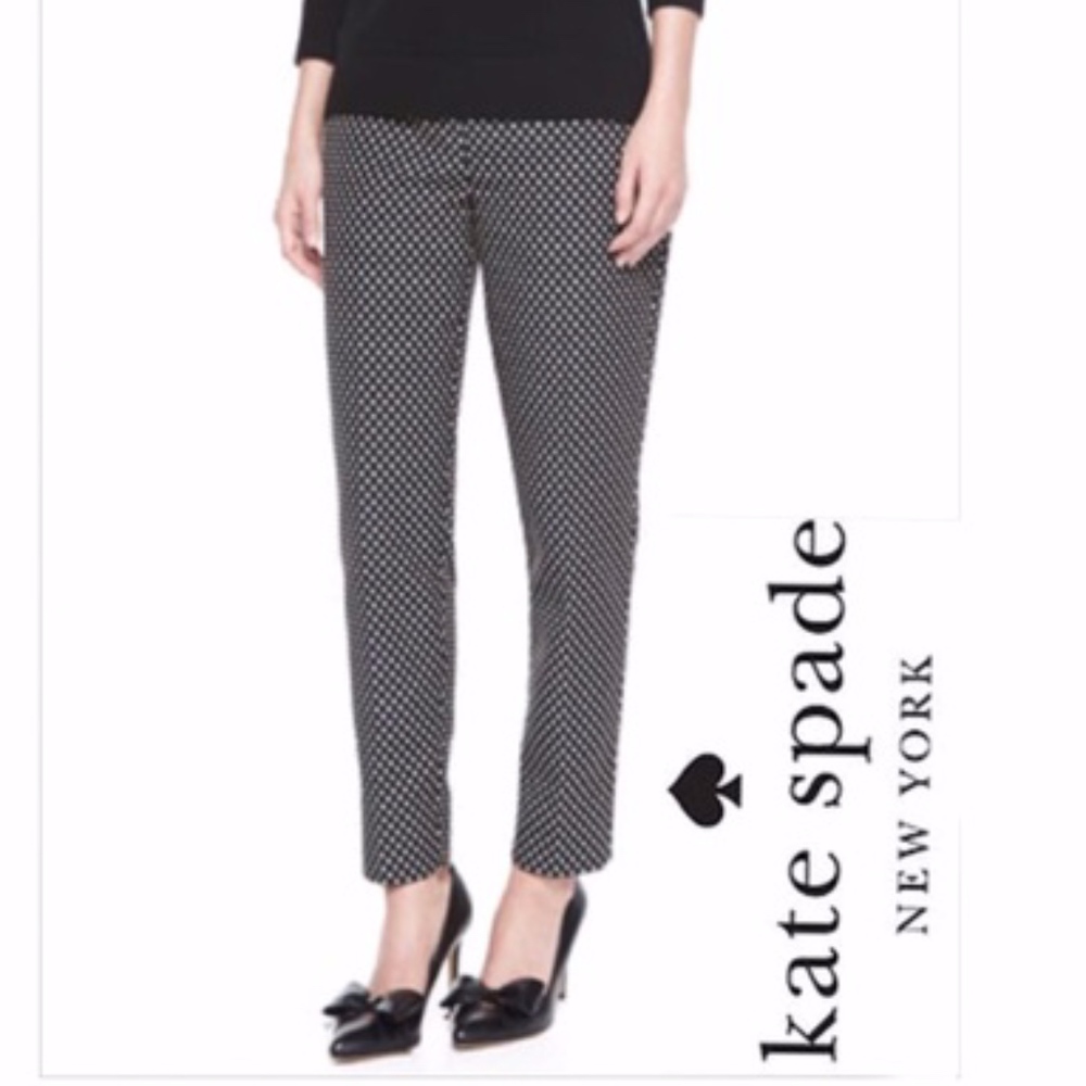 New! KATE SPADE | Margaux Cafe Dot Dress Pants 6